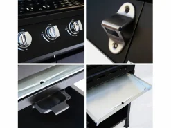 Sweeek Barbacoa de gas de 5 quemadores con 1 quemador lateral Negro Online