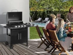 Barbacoa de gas "Feria 5" - 5 fuegos incluido 1 lateral - 14,5 kW -^Habitat et jardin New