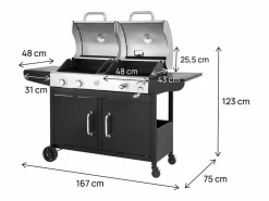 Habitat et jardin Barbacoa de gas y carbón "Western" 2 en 1 - Negra Negro