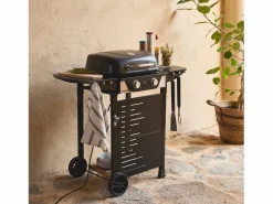 Barbacoa eléctrica de 2 quemadores, acero esmaltado^Sweeek New