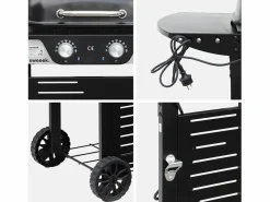 Barbacoa eléctrica de 2 quemadores, acero esmaltado^Sweeek New