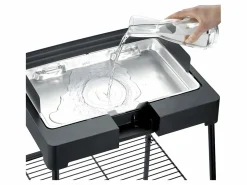 Severin Barbacoa|Barbacoa eléctrica de pie 2200W - Parrilla de aluminio fundido - PG8568