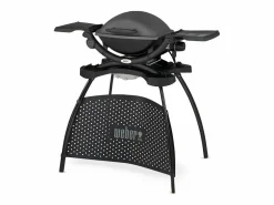 WEBER Barbacoa eléctrica Q1400STAND 2200W Oscuro - Diseño Original y Práctico Gris New