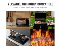 Barbacoa Placa SucceBuy, 25 x 42 cm, Parrilla de Cocción Reversible en Hierro Fundido para Barbacoa Negro
