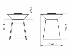 Barbacoa plancha brasero de acero, Ancho 81 x Prof. 81 x Alt. 96 cm , , CORVERA^Vente-unique New