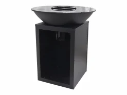Vente-unique Barbacoa plancha brasero a carbón y madera con compartimento 80 x 80 x 96 IGNOS Negro Clearance