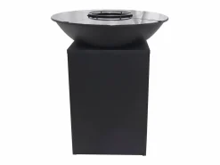Vente-unique Barbacoa plancha brasero a carbón y madera con compartimento 80 x 80 x 96 IGNOS Negro Clearance