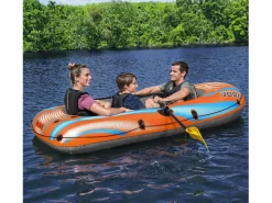 Bestway Deportes Náuticos|Barca Hinchable para 2 Adultos y 1 Niño Kondor Elite 3000 Raft 246x122x45 cm con 2 Remos y Bomba de Pie Incluida