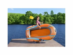 Bestway Barca Hinchable Para 1 Adulto y 1 Niño Kondor Elite 2000 Raft 196x106x31 cm con 2 Remos y Bomba de Pie Incluida Multicolor Best