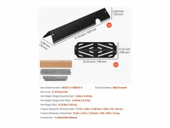 Barra de Cubrequemador y Difusor SucceBuy de Calor para Barbacoa 8PCs, Deflector de Grasa para Quemador 43,5 cm, para Weber Genesis II 310, 315, 335, 340 Negro Online
