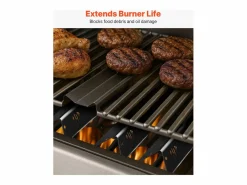 Barra de Cubrequemador y Difusor SucceBuy de Calor para Barbacoa 8PCs, Deflector de Grasa para Quemador 43,5 cm, para Weber Genesis II 310, 315, 335, 340 Negro Online