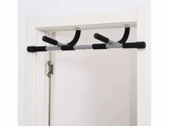 Barra de dominadas multifuncional, soporte para puerta, de acero con agarres de espuma, color y gris (92 x 40 x 17 cm)^ Outlet