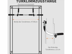 Barra de dominadas multifuncional, soporte para puerta, de acero con agarres de espuma, color y gris (92 x 40 x 17 cm)^ Outlet