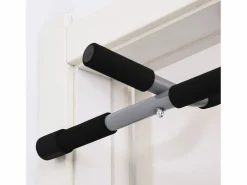 Barra de dominadas multifuncional, soporte para puerta, de acero con agarres de espuma, color y gris (92 x 40 x 17 cm)^ Outlet