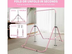 Barra de gimnasia extensible para niños, altura ajustable, plegable, de acero, (145 x 100 x 130 cm)^ Online