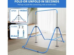 Barra de gimnasia extensible para niños, altura regulable, plegable, de acero, (145 x 100 x 130 cm)^ Best