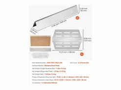 Materiales Y Utensilios De Cocina|Barras de Cubrequemadores y Difusor SucceBuy de Calor para Barbacoa 7PCs, Deflector de Grasa para Quemador 44,6 cm, para Barbacoas Weber Genesis Serie 300