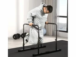 Aparato De Musculación|Barras de inmersión de acero, negras, antideslizantes y regulables en altura para entrenamiento muscular (70x50x100 cm)