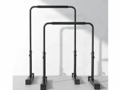 Aparato De Musculación|Barras de inmersión de acero, negras, antideslizantes y regulables en altura para entrenamiento muscular (70x50x100 cm)