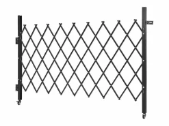 Barrera de Seguridad SucceBuy Extensible de 190 x 131 cm, Puerta de Tijera Simple, Bloqueable y Retráctil, de Acero Sólido, para Entrada, Garaje Negro Discount
