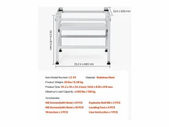 Base de Lavadora SucceBuy Soporte para Lavadora (123 x 63,5 cm, 268 kg, Doble Estante) Plateado Hot