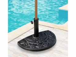 Base de sombrilla semicircular, resina y acero inoxidable, bronce (50x31x32 cm) Online