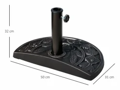 Base de sombrilla semicircular, resina y acero inoxidable, bronce (50x31x32 cm) Online