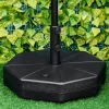 Base estable para sombrilla, rellenable con agua o arena, HDPE negro, Ø60x36cm^