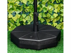Base estable para sombrilla, rellenable con agua o arena, HDPE negro, Ø60x36cm^