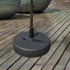 Sombrilla|Base para sombrilla de 22 kg, para postes de Ø38/48 mm, de hormigón negro, estable y resistente a la intemperie (51x51x12 cm)