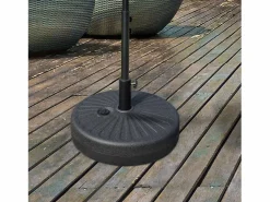 Sombrilla|Base para sombrilla de 22 kg, para postes de Ø38/48 mm, de hormigón negro, estable y resistente a la intemperie (51x51x12 cm)