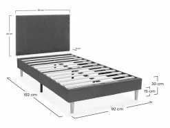 Base tapizada + cabecero Bari 90x190 cm^VS Venta-stock Sale