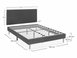 Base tapizada + cabecero Bari 150x190 cm^VS Venta-stock Online