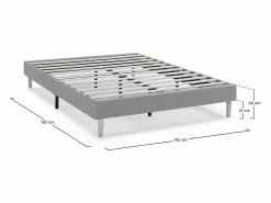 Base tapizada Aura 140x190 cm Gris Oscuro^VS Venta-stock Sale