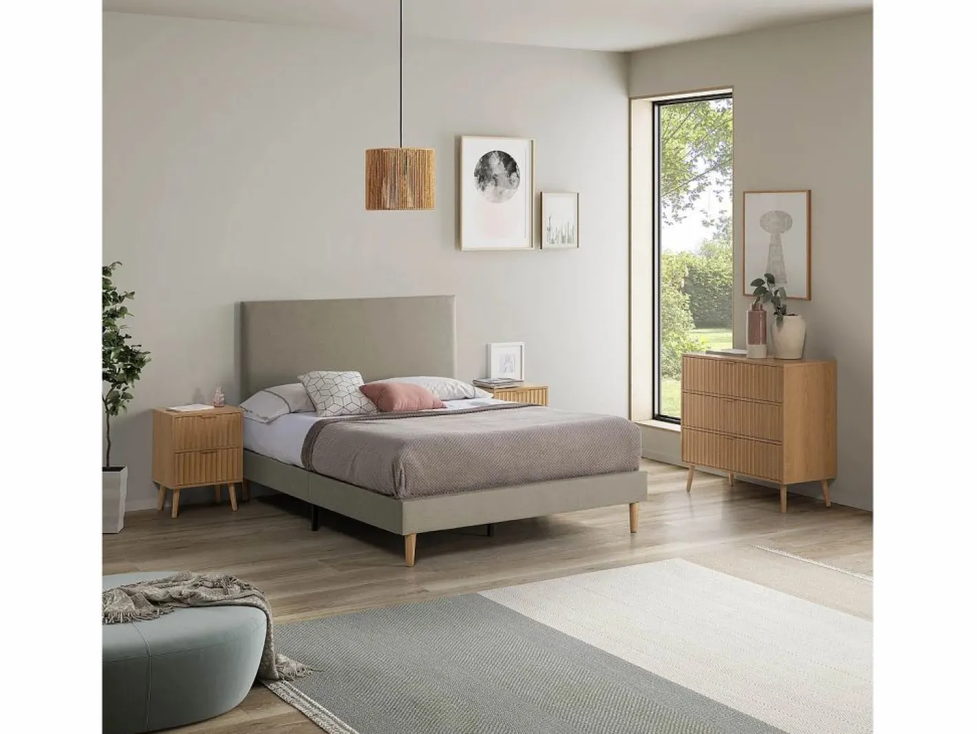 VS Venta-stock Base tapizada Aura 140x200 cm Beige Best