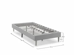 VS Venta-stock Base tapizada Aura 90x190 cm Gris claro Clearance