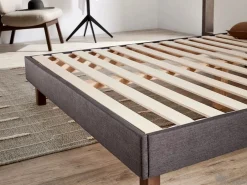 Base Tapizada Con Patas | Medidas 90x190 | Base francesa Descansin | Lujo a tu Alcance Gris Sale