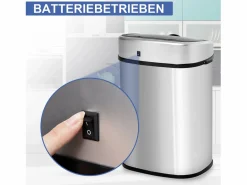 Basurero automático de 48 l con sensor infrarrojo, acero inoxidable, color (40,5 x 29,5 x 57 cm) Plateado New