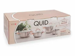Batería de cocina Vanity Quid 7 piezas inox/bronce Ø14/Ø16/Ø20/Ø24 cm Transparente Discount
