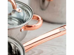 Batería de cocina Vanity Quid 7 piezas inox/bronce Ø14/Ø16/Ø20/Ø24 cm Transparente Discount