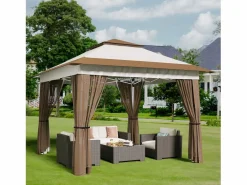 Bealife Carpa Plegable 3x3 Impermeable para Exteriores,Jardín, Camping y Playa con Altura Ajustable Pérgolas,^ Hot