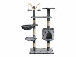 Garden Furniture Bellmead Rascador para gatos poste rascador de sisal 125 cm huellas Gris Discount
