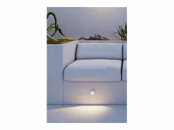 Iluminación Exterior|Beneito & Faure - Baliza empotrada LED Mis R Wall de 3 W - Baliza redonda IP65 con interruptor 2700K/3200K/4000K - Corten