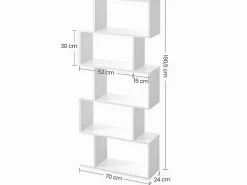 Biblioteca blanca de 6 niveles - L70 x H190,5 cm^Calicosy Clearance