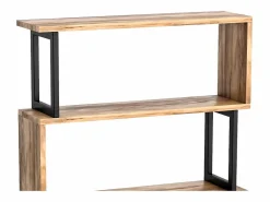 Vente-unique Librería|Biblioteca con 3 estantes de metal - Natural claro y Negro - ROVENI