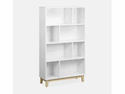 Sweeek Librería|Biblioteca con patas de madera de 8 compartimentos