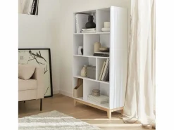 Sweeek Librería|Biblioteca con patas de madera de 8 compartimentos