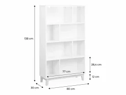 Sweeek Librería|Biblioteca con patas de madera de 8 compartimentos
