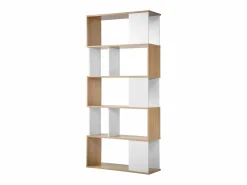 Biblioteca Decoración Blanca y Roble - L80 x H173,5 cm^Calicosy Online