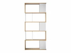 Biblioteca Decoración Blanca y Roble - L80 x H173,5 cm^Calicosy Online